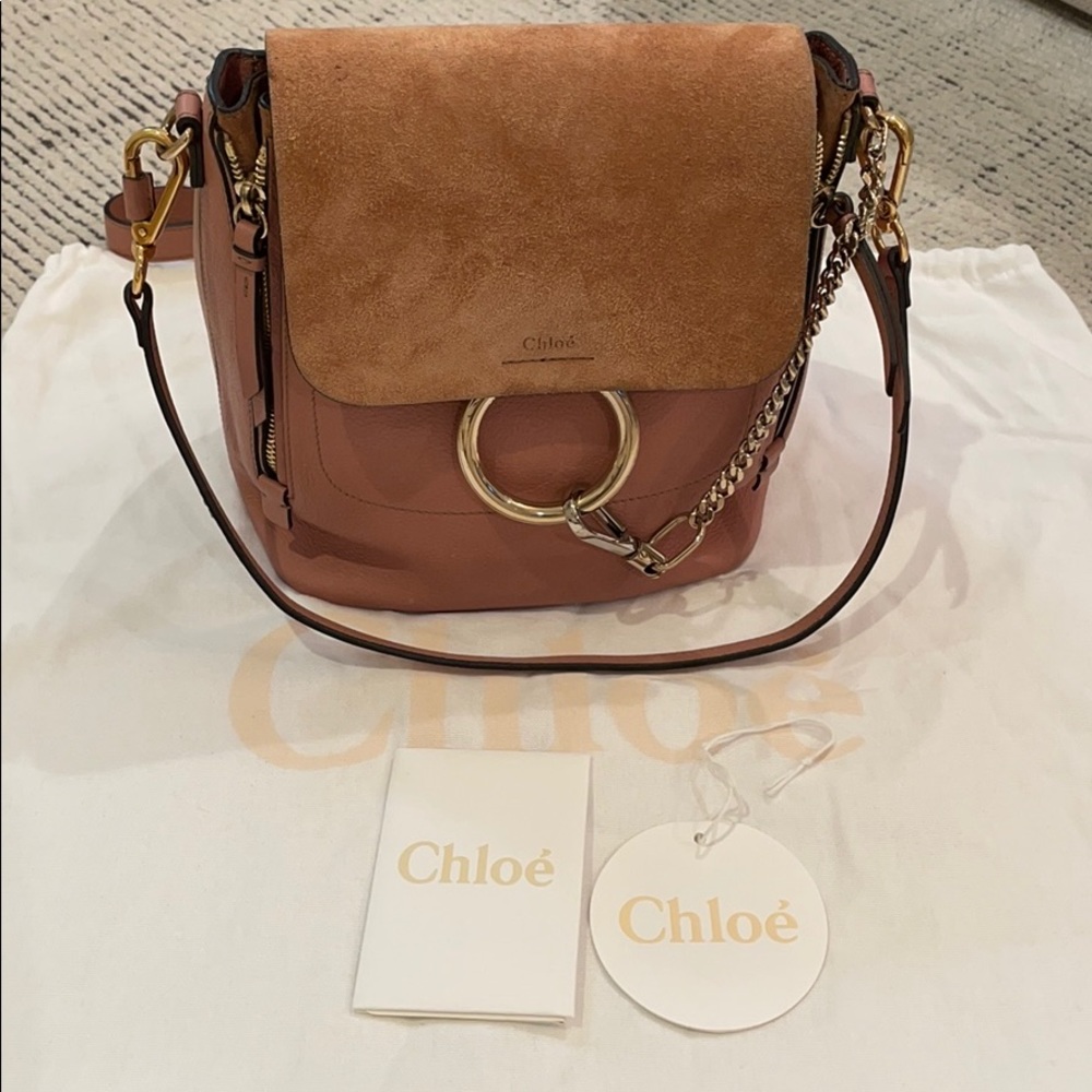 💯 Authentic Chloe Faye Backpack Nougat Small
